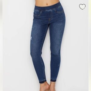 SPANX Ankle Shaping Distressed Denim Legging Jeans Jeggings Medium Wash Small